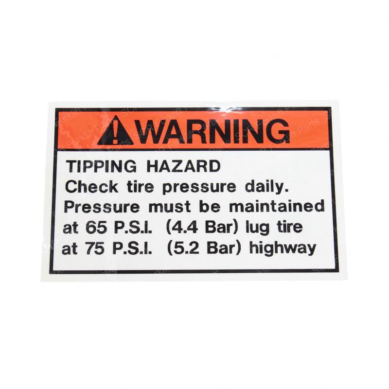 DECAL - TIRE PRESSURE 6575 PSI SY28-102601 sy28-102601 product image
