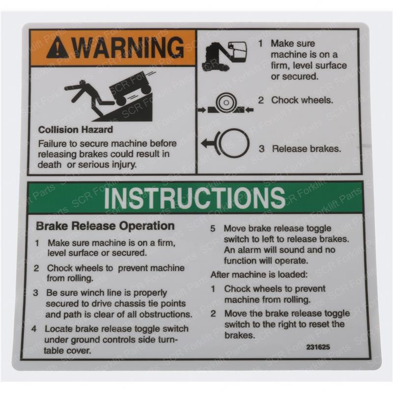 DECAL - BRAKE INSTR GRJ GN231625GT gn231625gt product image