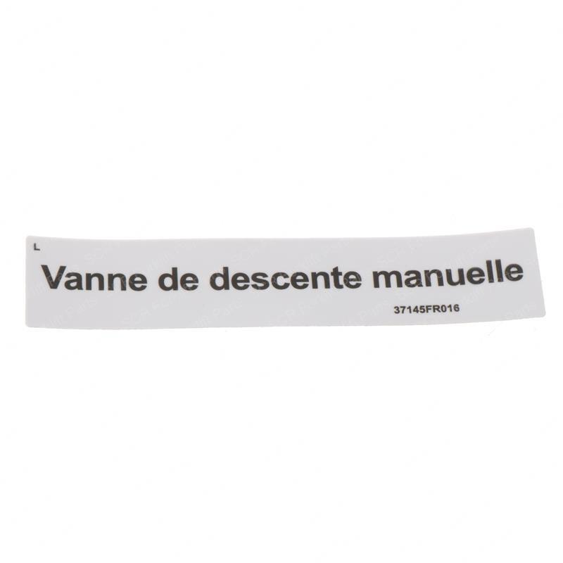 DECAL - MANUAL LOWERING VALVE GN37145FRGT gn37145frgt product image