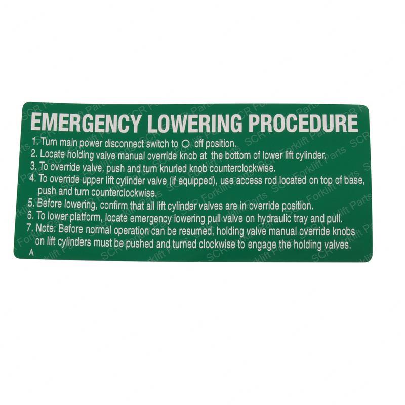 DECAL - EMERGENCY LOWERING GNSJ109442 gnsj109442 product image