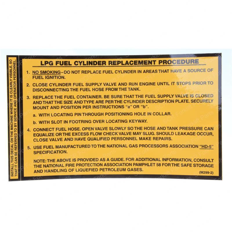 DECAL - REFUELING INSTRUCTIONS SY1243379 sy1243379 product image