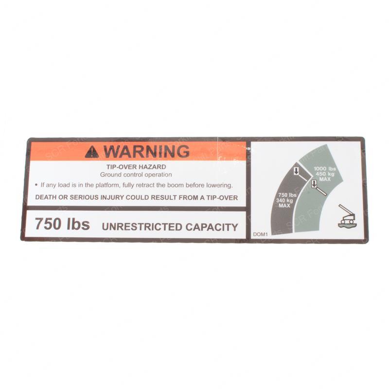 DECAL 750 LBS UNRRST CAPACITY JL1704489 jl1704489 product image