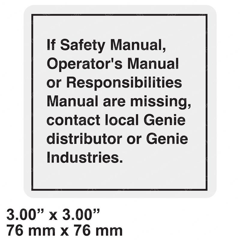 DECAL - NOTICE MANUAL NOT HERE JL28176GT jl28176gt product image