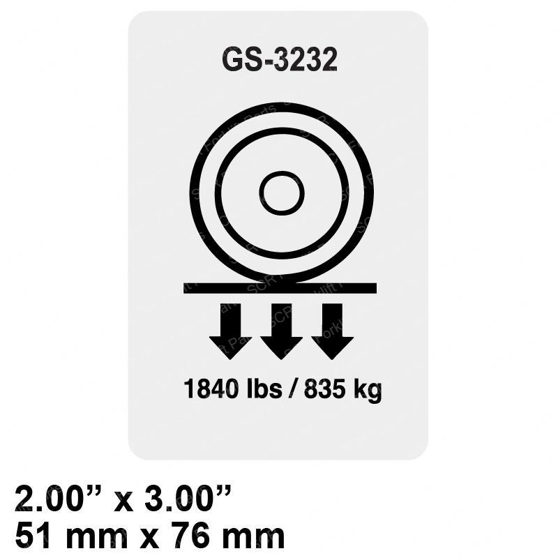 DECAL, LABEL, WHEEL LOAD, GN1305537GT gn1305537gt product image