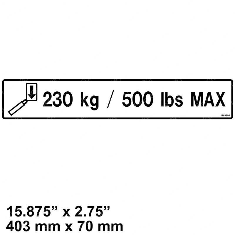 DECAL 230/500 MAX CAP JL1703996 jl1703996 product image