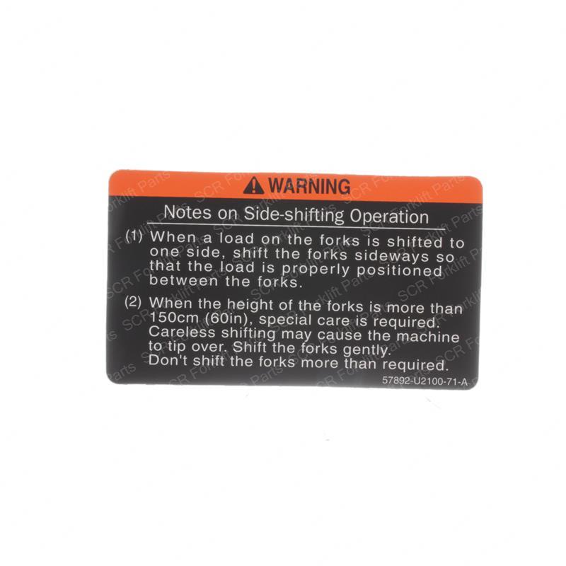 DECAL - CAUTION PLATE SY1243085 sy1243085 product image