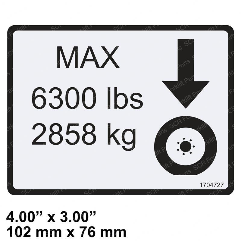 DECAL MAX TIRE LOAD 6300# JL1704727 jl1704727 product image