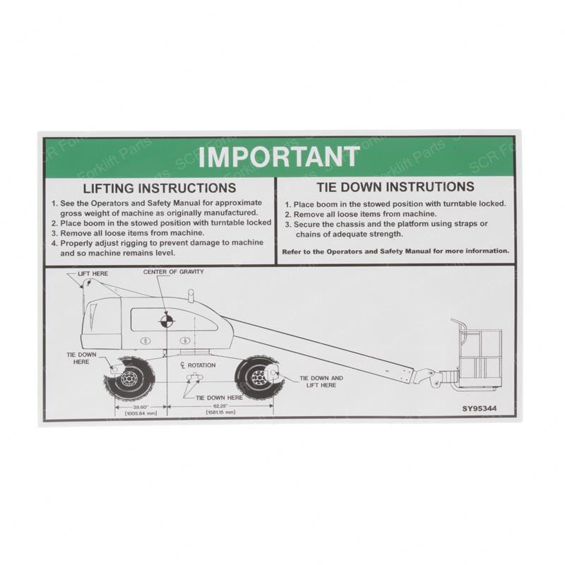 DECAL - LIFT DIAGRAM (400) JL3252672 jl3252672 product image