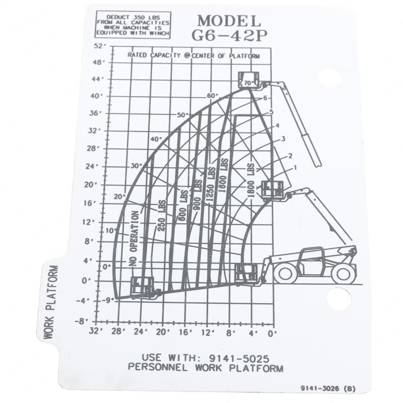 G6-42P CAPACITY CHART JL91413026 jl91413026 product image