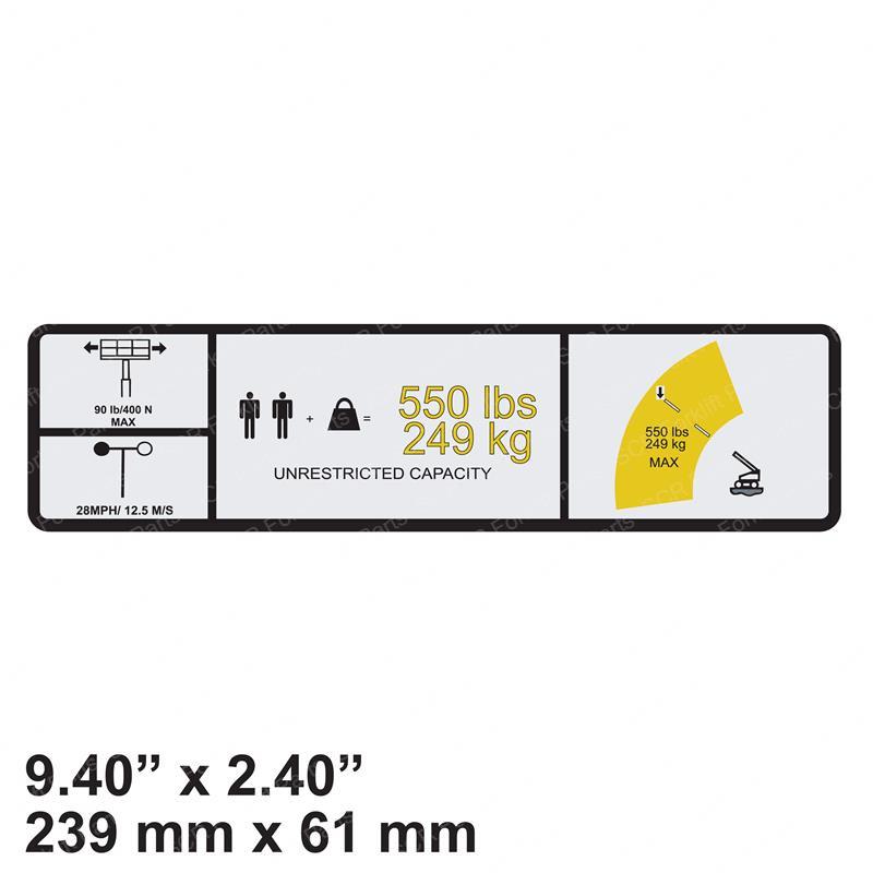 DECAL,WARNING SINGLE CAP(ANSI) JL1001255511 jl1001255511 product image