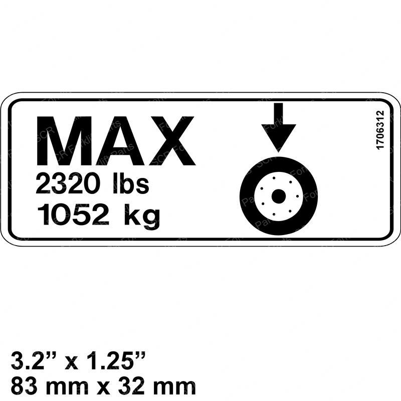 DECAL TIRE LOAD(2320LB/1052KG) JL1706312 jl1706312 product image