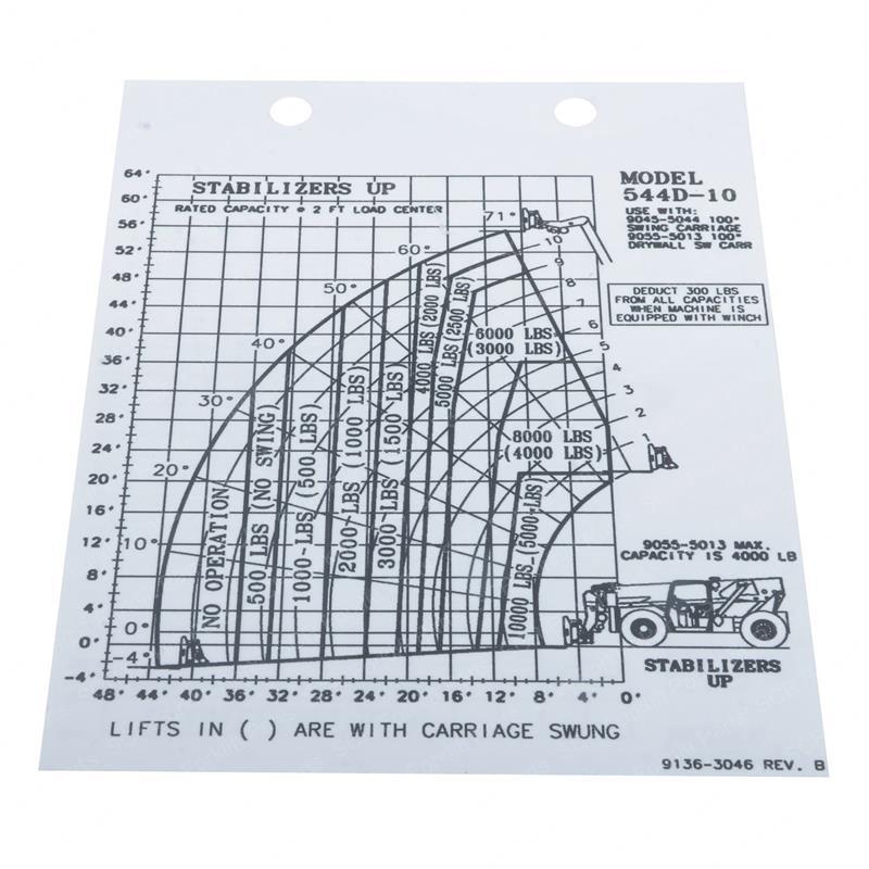 LOAD CHART - 544D JL91363046 jl91363046 product image