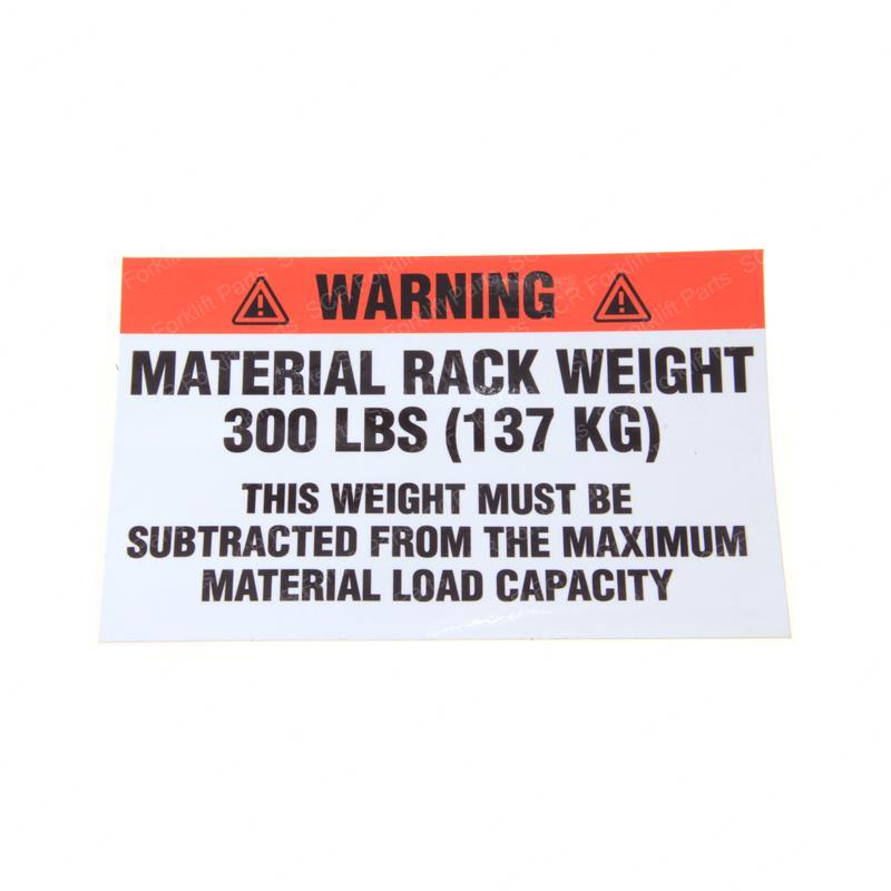 DECAL - WARNING/MAT RACK WEIGHT SY28-108449 sy28-108449 product image