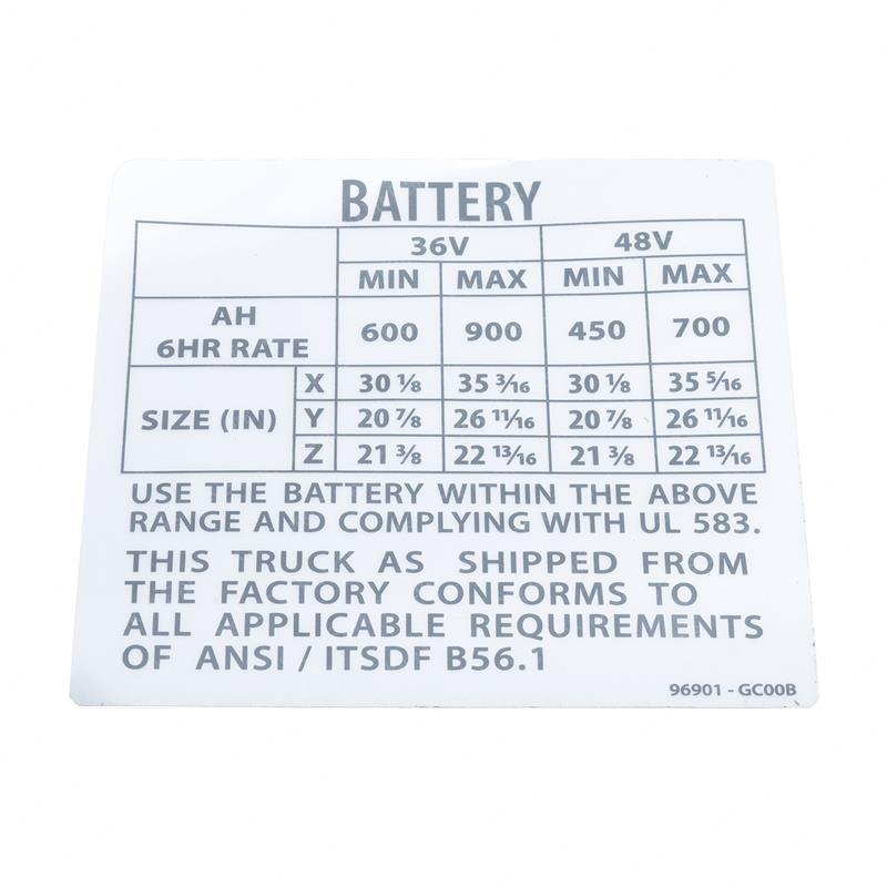 LBL,BAT SIZEF11:SPEC DWG NI96901-GC00B ni96901-gc00b product image