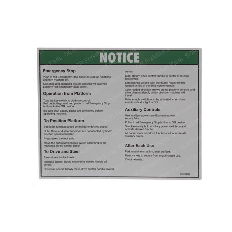 DECAL - NOTICE MAX SIDE FRC JL28163GT jl28163gt product image