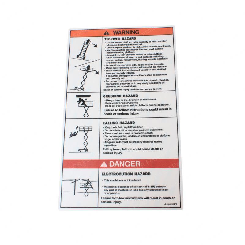 DECAL - OPERATING INST SY1230899 sy1230899 product image
