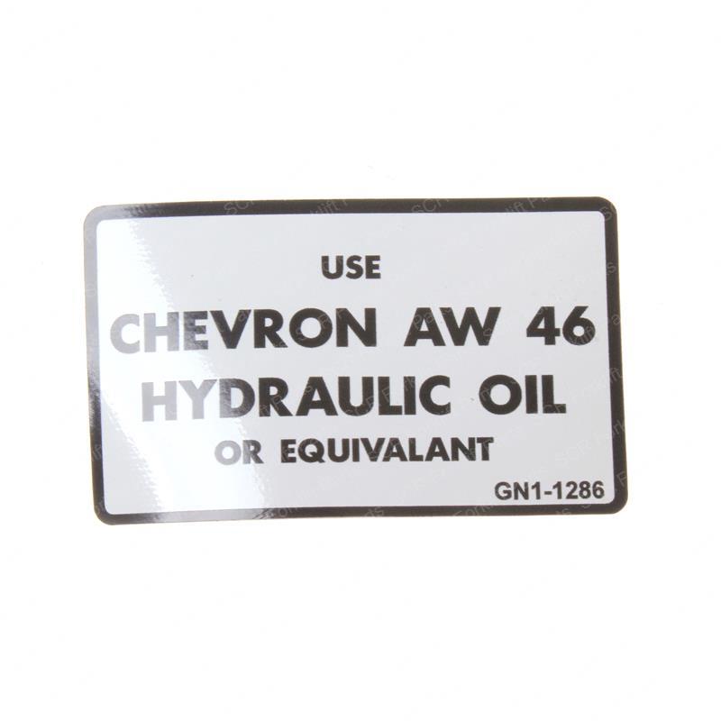 DECAL - CHEVRON HYD OIL SY1230888 sy1230888 product image