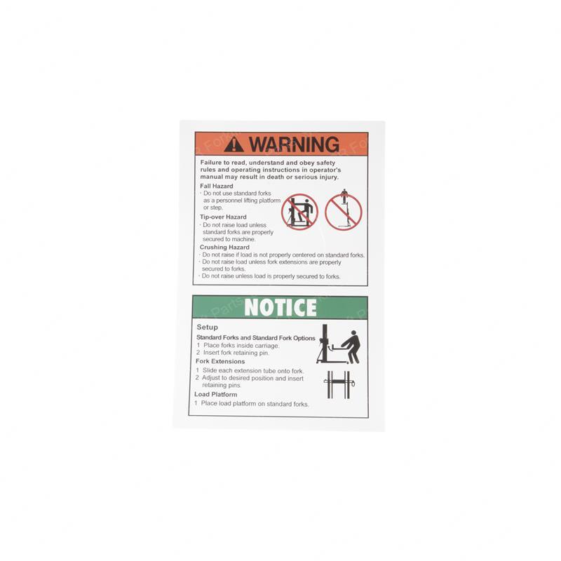 DECAL - OPERATING INST SY1236001 sy1236001 product image