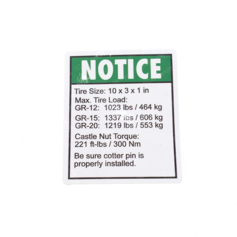 DECAL - TIRE SPECS GR GN97886 gn97886 product image