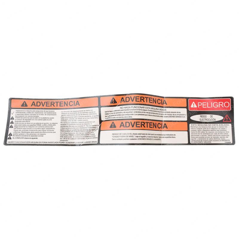 DECAL - WARN DANGER(SPA LAT AM) JL1702608 jl1702608 product image