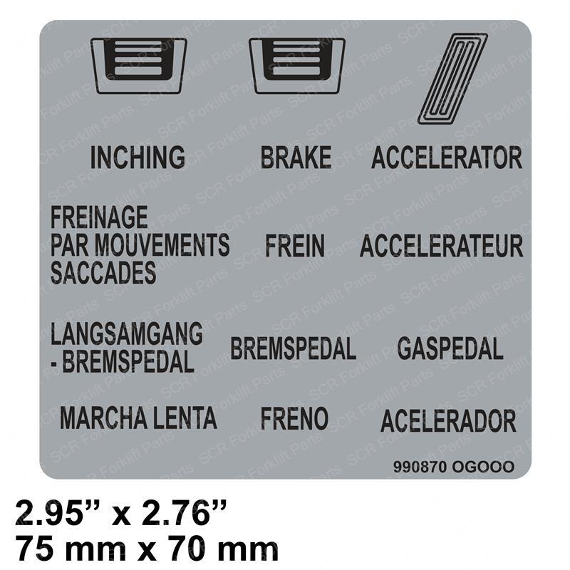 LABEL - PEDAL ARRANGEMENT NI99087-04H10 ni99087-04h10 product image