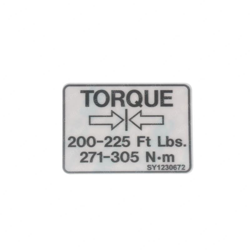 DECAL - TORQUE SPECS SY1230672 sy1230672 product image