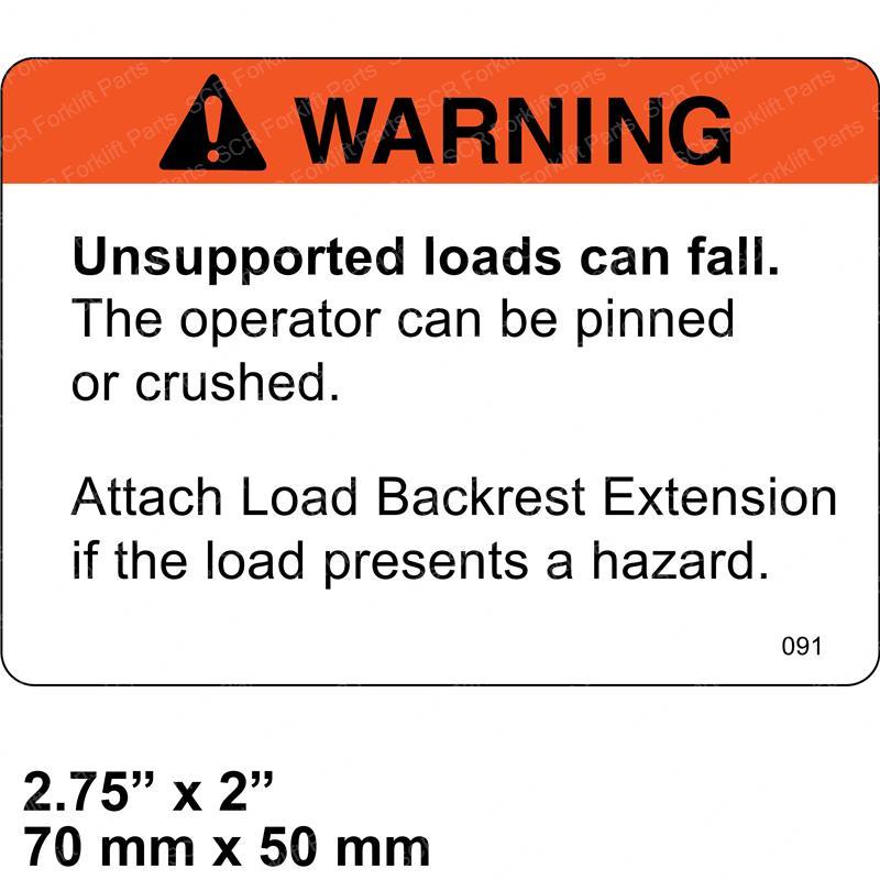 WARNING UNSUPPORTED LOADS CR69091 cr69091 product image
