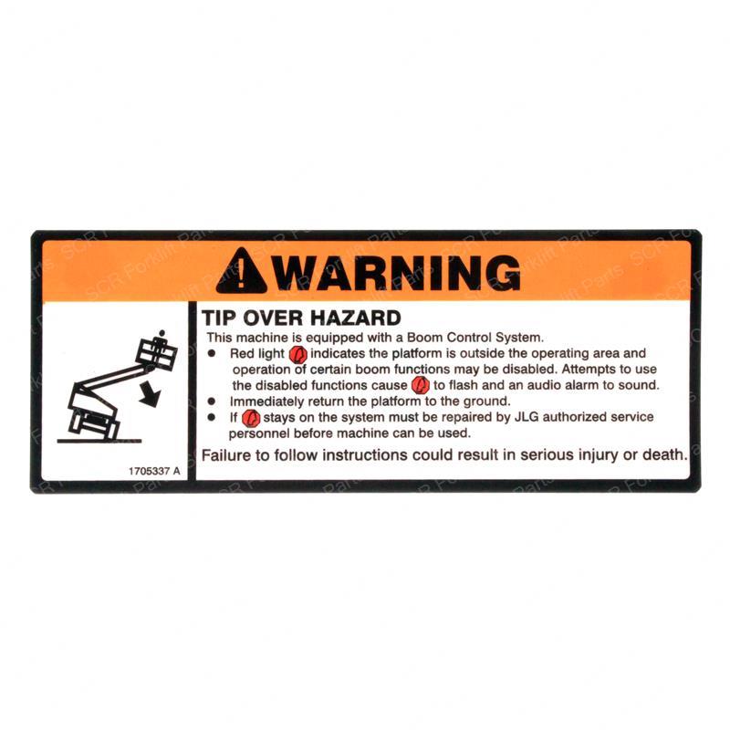 DECAL - TIP-OVER HAZARD JL1705337 jl1705337 product image