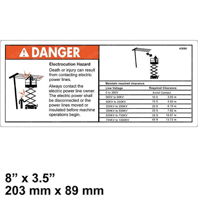 DECAL - DANGER ELEC HAZARD GS JL43696GT jl43696gt product image