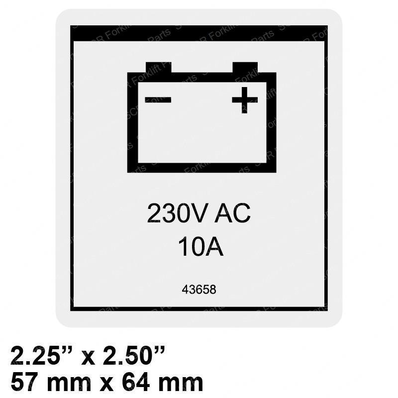 DECAL -  POWER TO CHARGER 230V JL43658GT jl43658gt product image