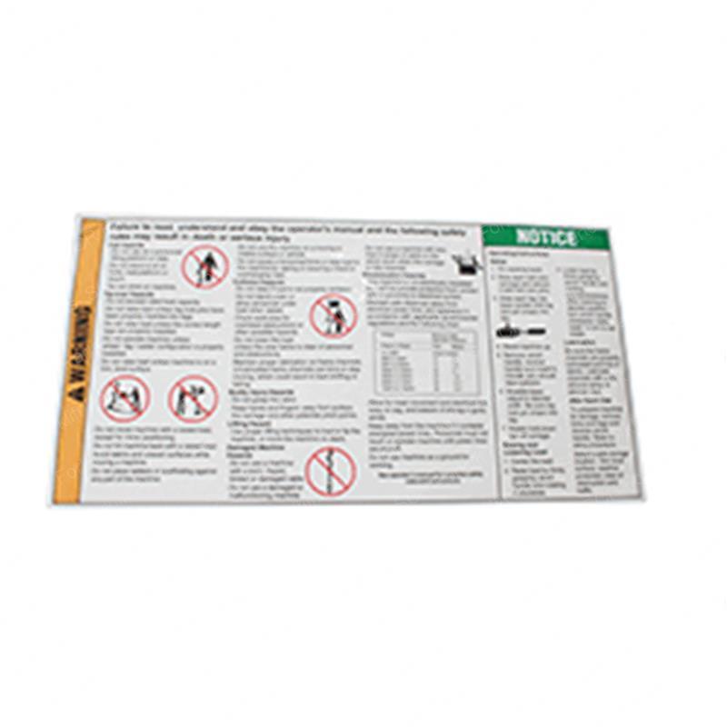 WARNING SAFETY SET UP DECAL SY28-107781 sy28-107781 product image