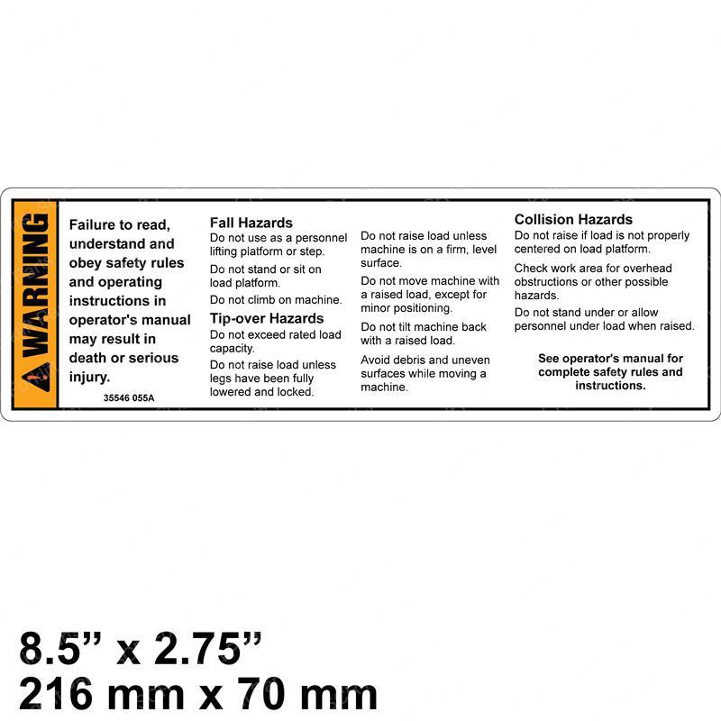 DECAL WARNING MACHINE SAFETY GN35546 gn35546 product image