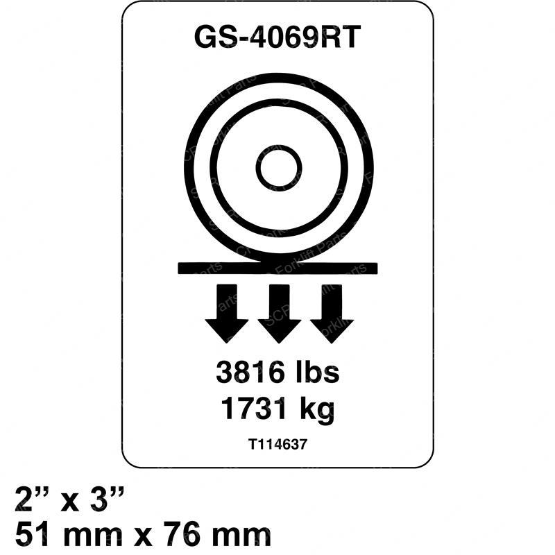 DECAL - WHEEL LOAD GS4069RT GNT114637 gnt114637 product image
