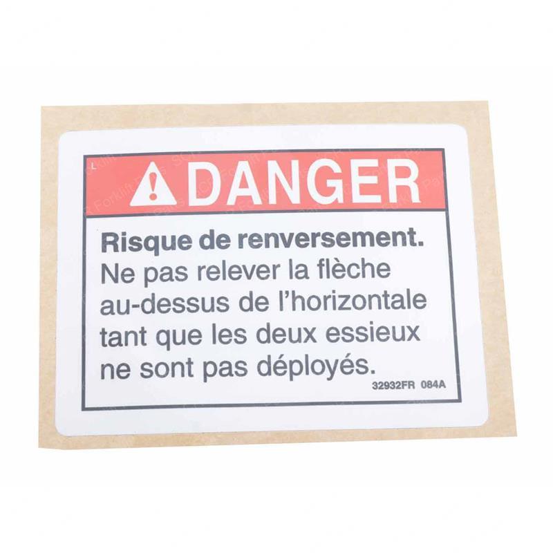 DECAL DANGER TIPOVER AXLES GN32932FR gn32932fr product image