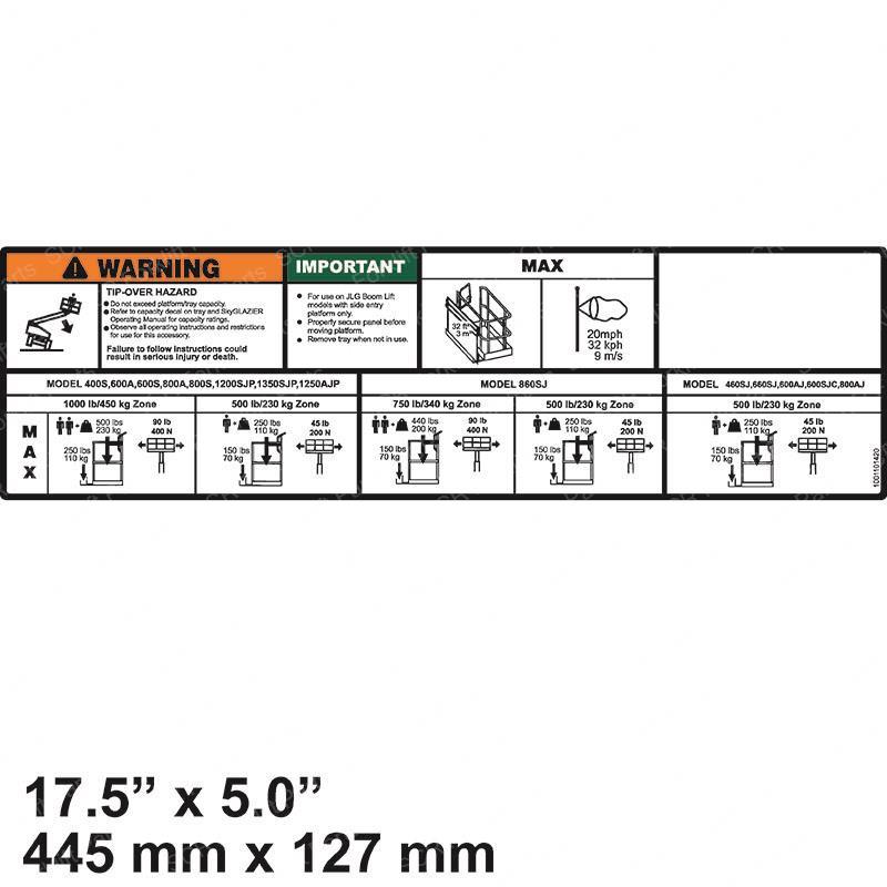 DECAL - SKY GLAZIER CAPACITY JL1705312 jl1705312 product image