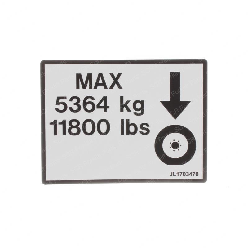 DECAL - MAX TIRE LOAD JL1703470 jl1703470 product image