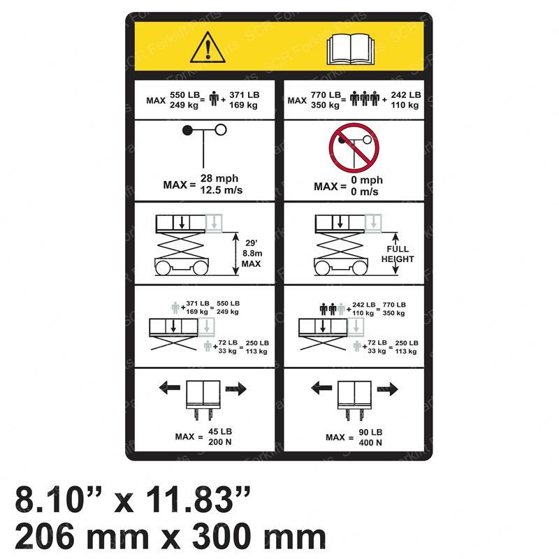 DECAL - CAPACITY 350KG JL1001220378 jl1001220378 product image