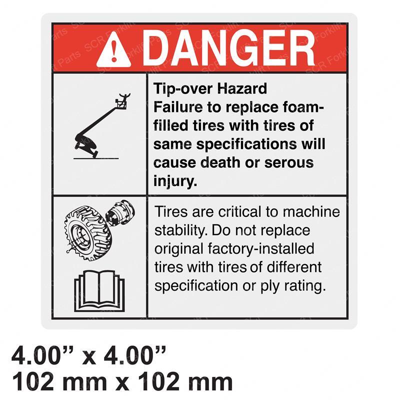 DECAL DANGER TIP-OVER TIRES GN65428GT gn65428gt product image