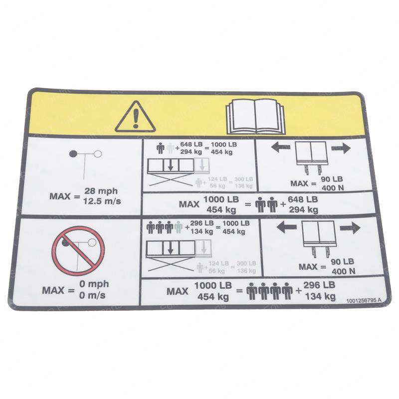 DECAL,CAPACITY,SINGLE EXT JL1001256795 jl1001256795 product image