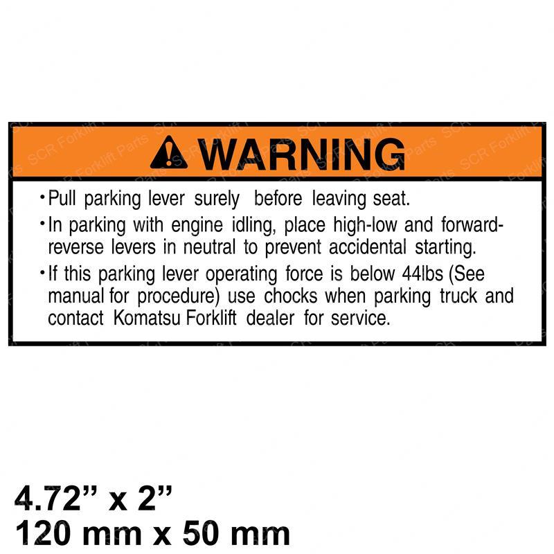 DECAL - PARKING BRAK KO4949701 ko4949701 product image