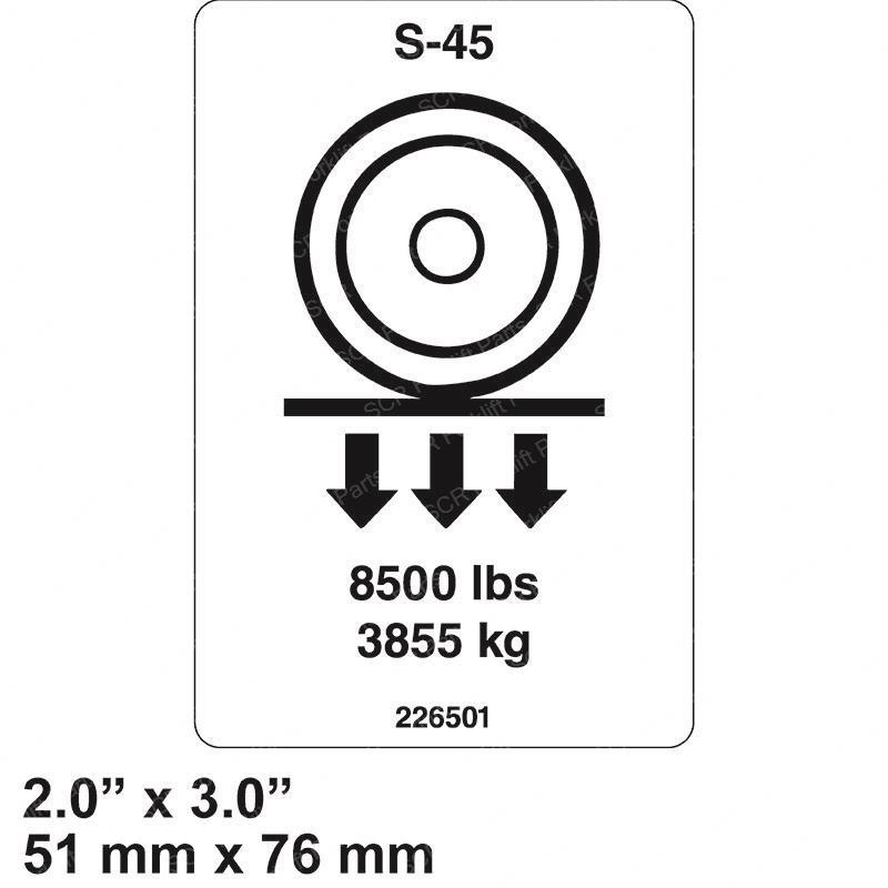 DECAL-LABEL-WHEEL LOAD S-45 GN226501GT gn226501gt product image