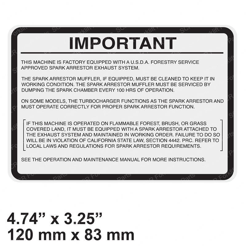 DECAL- SPARK ARRESTOR CL6560573 cl6560573 product image