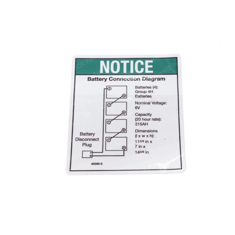 DECAL NOTICE BATT CONNECTION SY1243007 sy1243007 product image