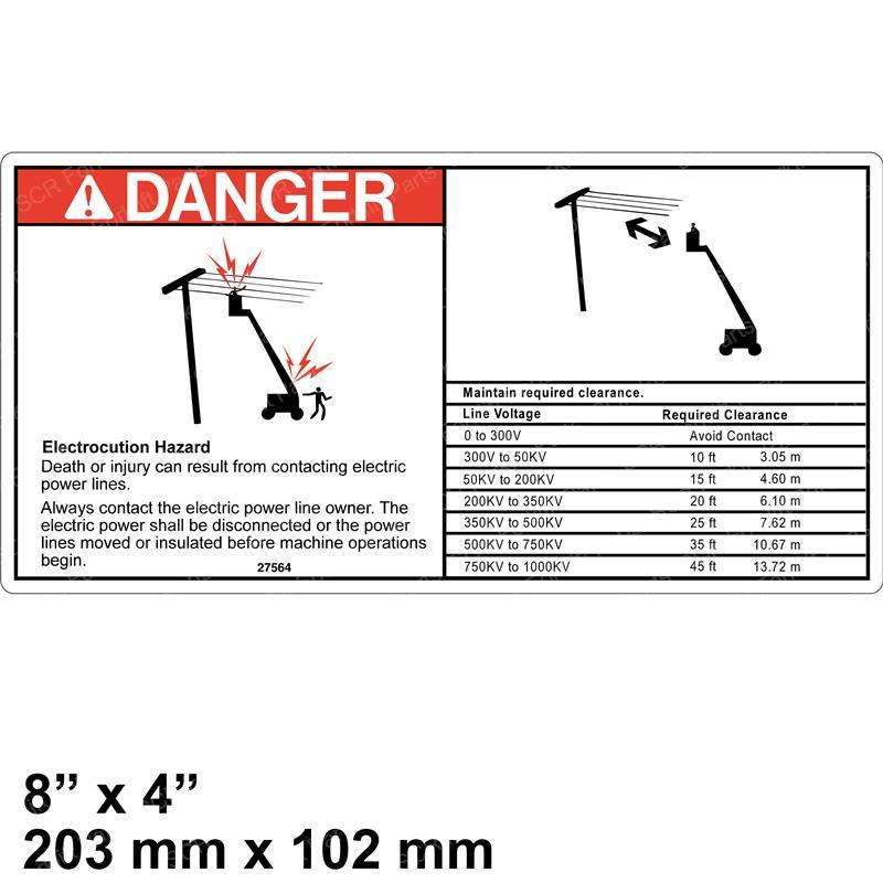 DECAL - DANGER ELEC.HAZARD JL27564GT jl27564gt product image