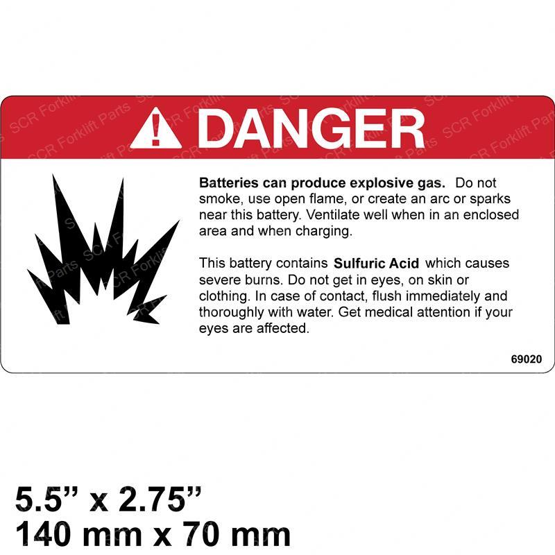 DECAL - DANGER BATTERY CR69020 cr69020 product image