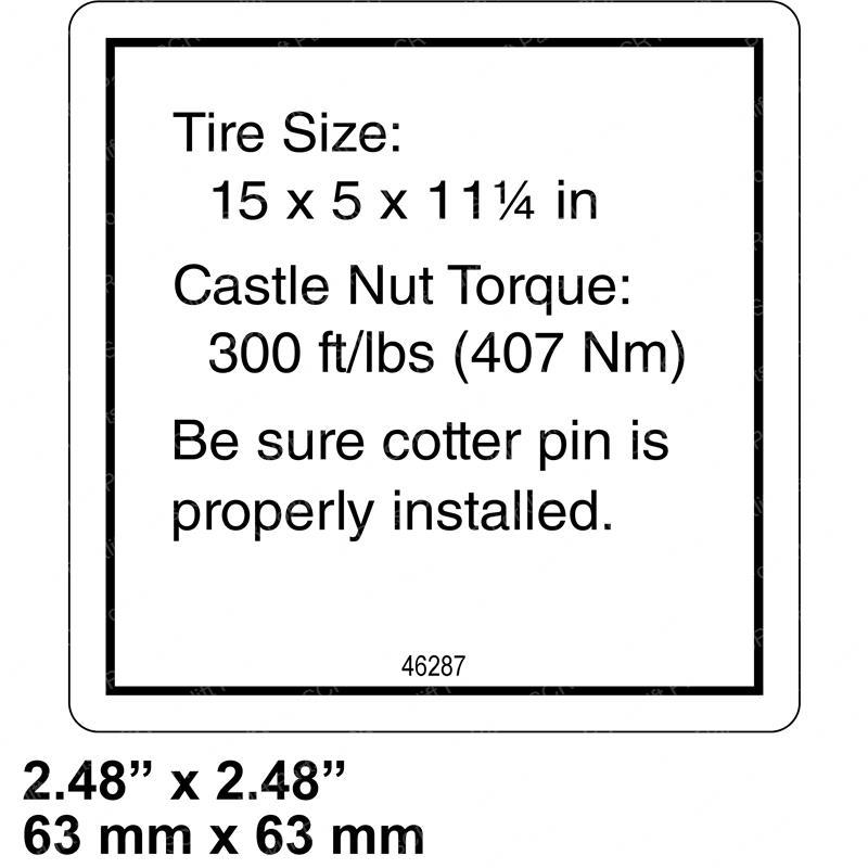 DECAL - TIRE SPECS GN46287 gn46287 product image