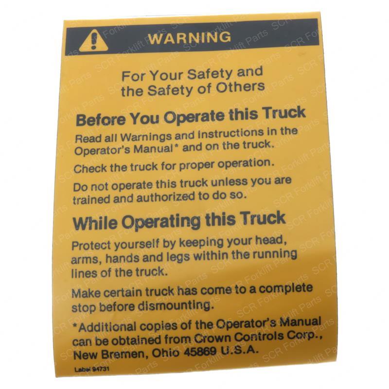 LABEL CR094731 cr094731 product image