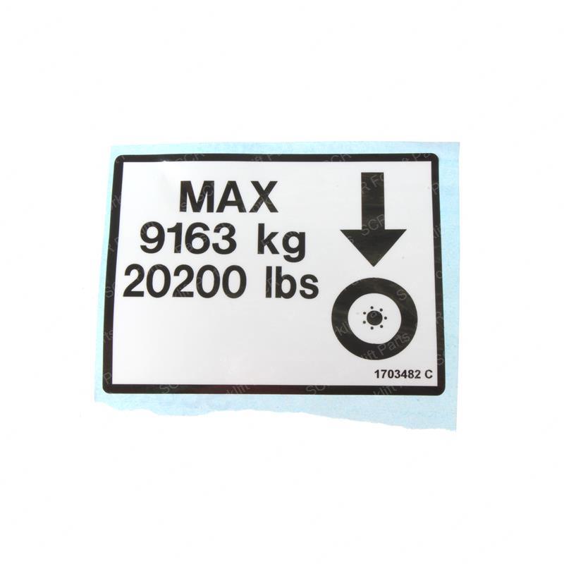 DECAL MAX TIRE LOAD SY1230202 sy1230202 product image