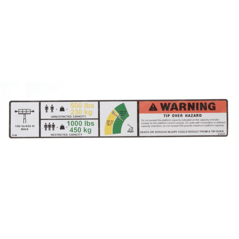 DECAL - DUAL CAP.500#(DOM) JL1705088 jl1705088 product image