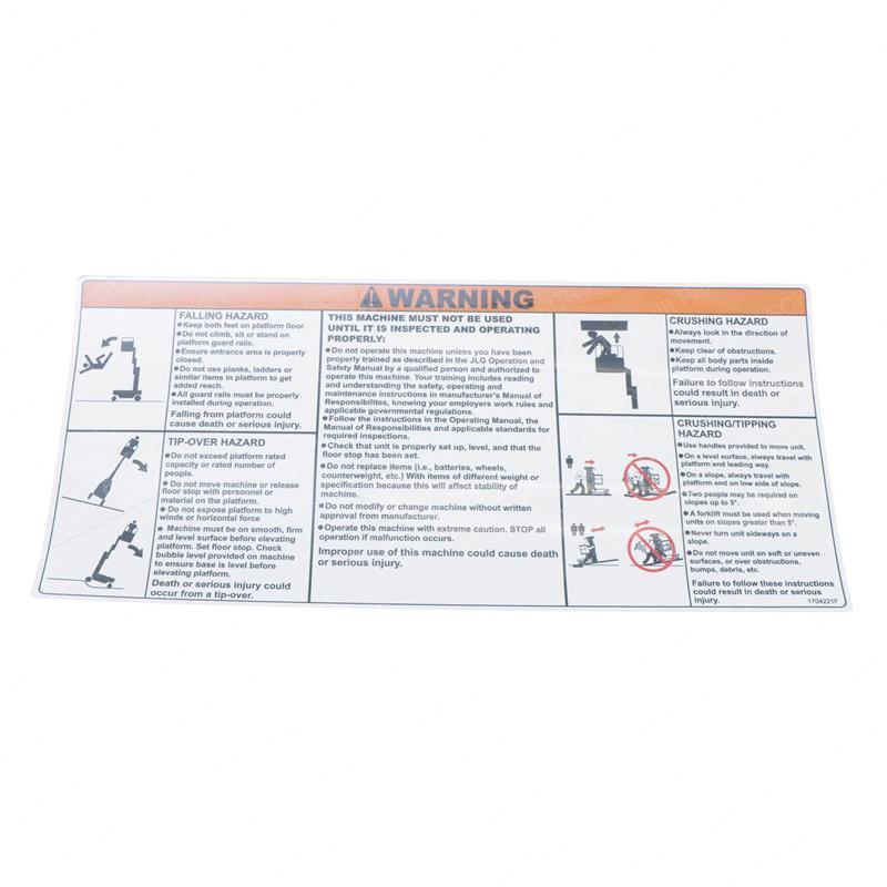 DECAL WARNING JL1704221 jl1704221 product image